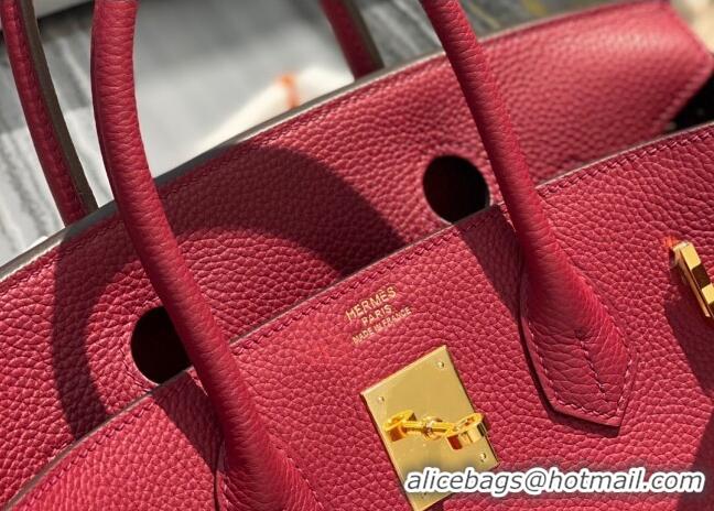 Traditional Specials Hermes Birkin 30cm Bag in Togo Calfskin HB30 Burgundy/Gold