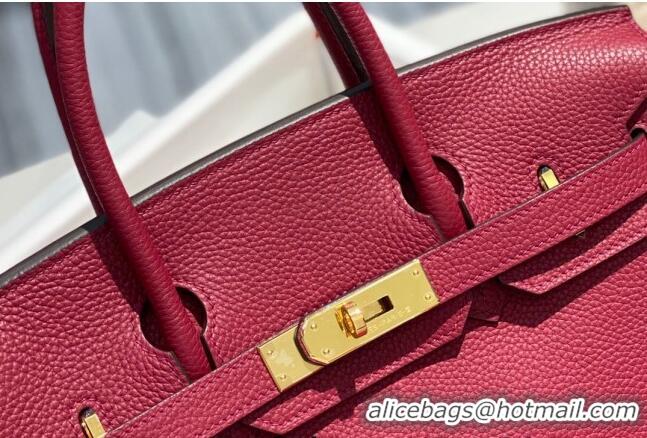 Traditional Specials Hermes Birkin 30cm Bag in Togo Calfskin HB30 Burgundy/Gold