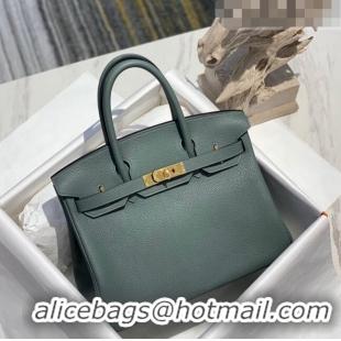 Trendy Design Hermes Birkin 30cm Bag in Togo Calfskin HB30 Almond Green/Gold