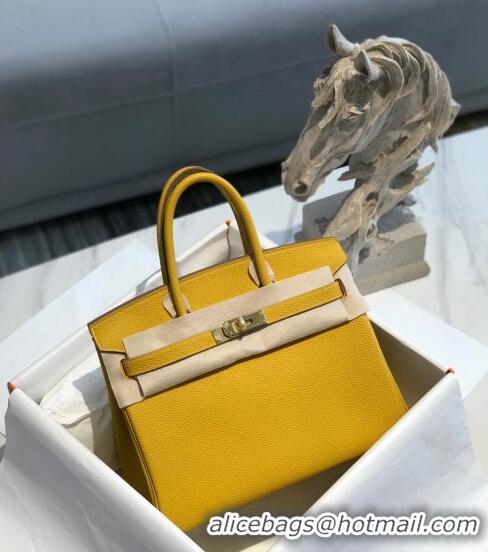 Inexpensive Hermes Birkin 30cm Bag in Togo Calfskin HB30 Jaune Amber Yellow/Gold