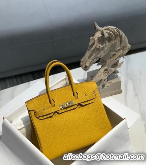 Inexpensive Hermes Birkin 30cm Bag in Togo Calfskin HB30 Jaune Amber Yellow/Gold