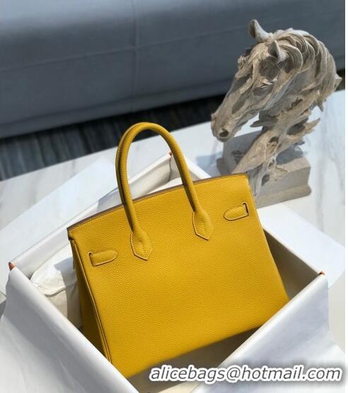 Inexpensive Hermes Birkin 30cm Bag in Togo Calfskin HB30 Jaune Amber Yellow/Gold