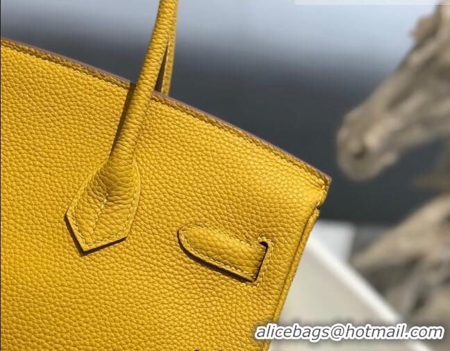 Inexpensive Hermes Birkin 30cm Bag in Togo Calfskin HB30 Jaune Amber Yellow/Gold