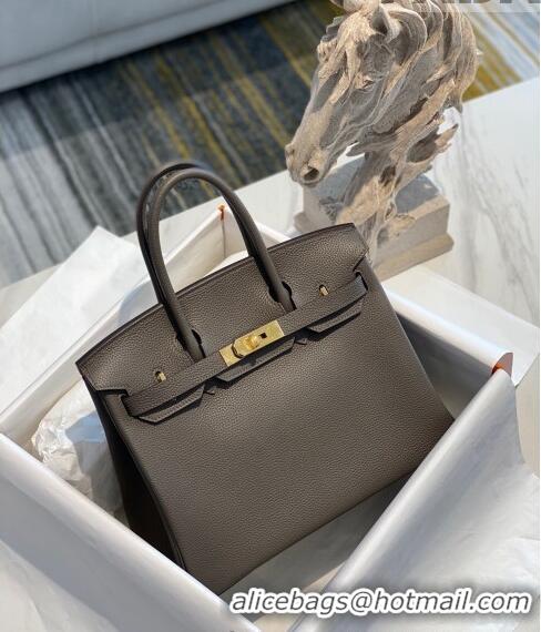 Super Quality Hermes Birkin 30cm Bag in Togo Calfskin HB30 Tinware Grey/Gold