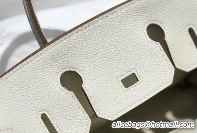 Low Cost Hermes Birkin 30cm Bag in Togo Calfskin HB30 White/Gold