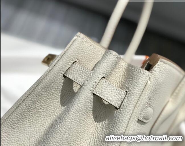 Low Cost Hermes Birkin 30cm Bag in Togo Calfskin HB30 White/Gold