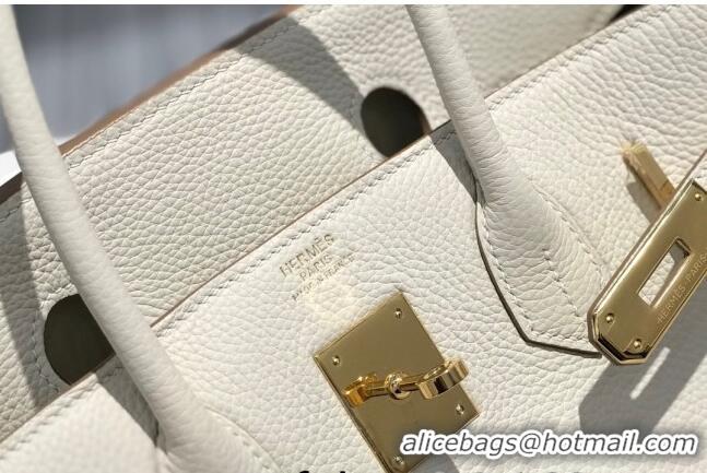 Low Cost Hermes Birkin 30cm Bag in Togo Calfskin HB30 White/Gold