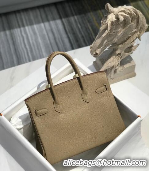 Buy Cheap Hermes Birkin 30cm Bag in Togo Calfskin Coat HB30 Grey/Gold