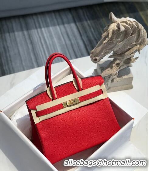 Luxury Discount Hermes Birkin 30cm Bag in Togo Calfskin HB30 Red/Gold