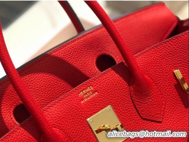 Luxury Discount Hermes Birkin 30cm Bag in Togo Calfskin HB30 Red/Gold