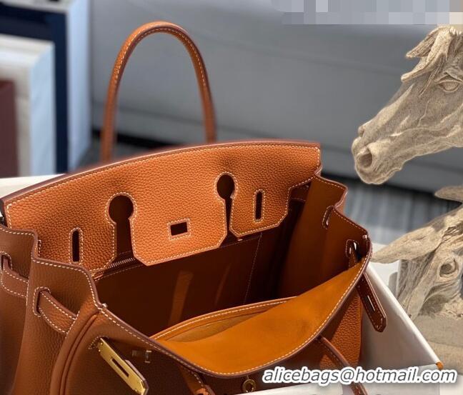 Super Quality Hermes Birkin 30cm Bag in Togo Calfskin HB30 Brown/Gold