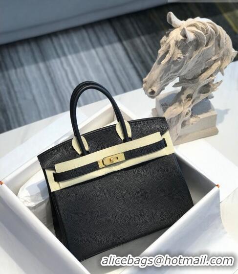 Buy Luxury Hermes Birkin 30cm Bag in Togo Calfskin HB30 Black/Gold