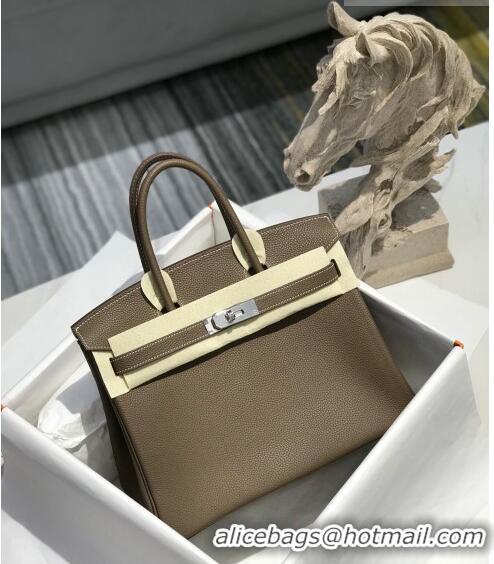 Good Product Hermes Birkin 30cm Bag in Togo Calfskin HB30 Etoupe Elephant Grey//Silver