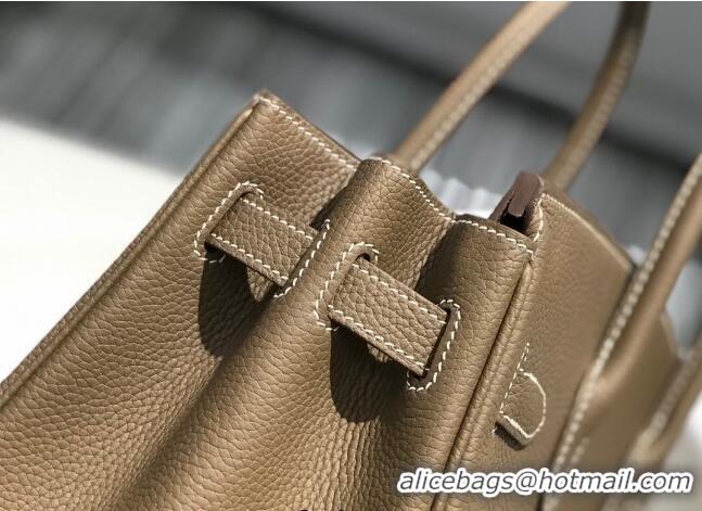 Good Product Hermes Birkin 30cm Bag in Togo Calfskin HB30 Etoupe Elephant Grey//Silver