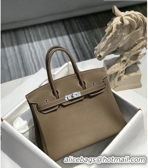 Good Product Hermes Birkin 30cm Bag in Togo Calfskin HB30 Etoupe Elephant Grey//Silver