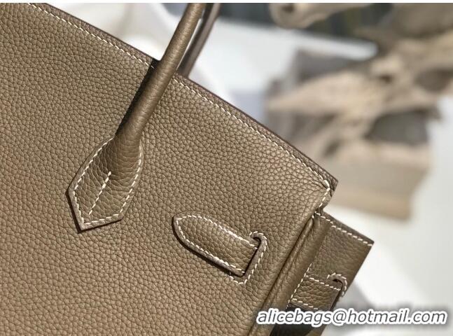 Good Product Hermes Birkin 30cm Bag in Togo Calfskin HB30 Etoupe Elephant Grey//Silver