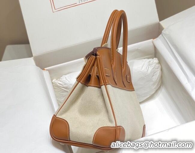 Reasonable Price Hermes Birkin 30cm Bag in Swift Leather and Canvas HB30 Brown