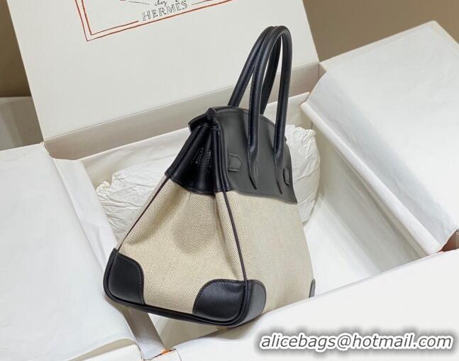 Best Price Hermes Birkin 30cm Bag in Swift Leather and Canvas HB30 Black