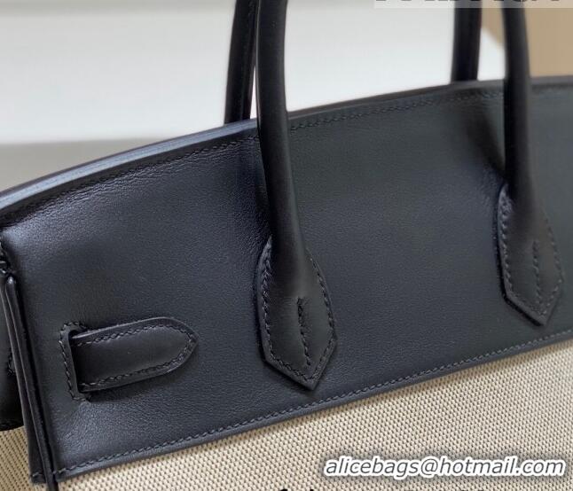 Best Price Hermes Birkin 30cm Bag in Swift Leather and Canvas HB30 Black