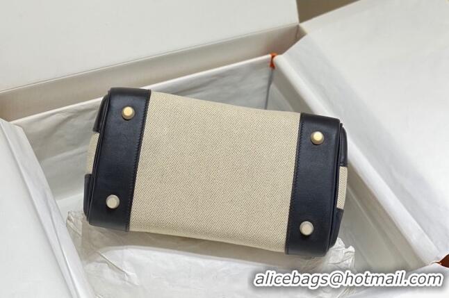 Super Quality Hermes Birkin 25cm Bag in Swift Leather and Canvas HB25 Black