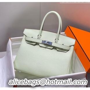 Inexpensive Hermes Birkin 30cm Bag in Togo Calfskin HB30 Bubble Green/Silver 2023