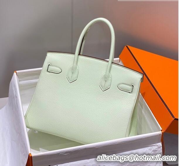 Inexpensive Hermes Birkin 30cm Bag in Togo Calfskin HB30 Bubble Green/Silver 2023