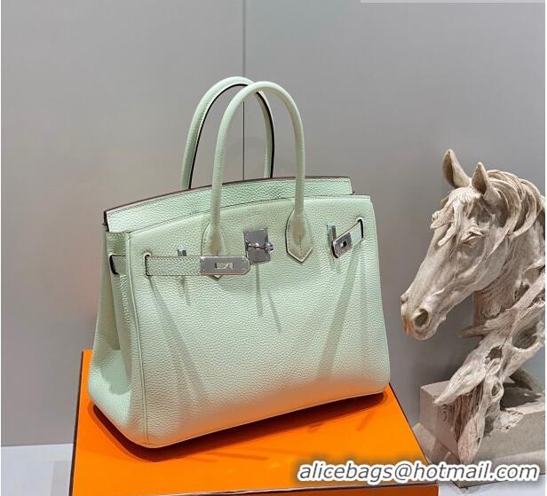 Inexpensive Hermes Birkin 30cm Bag in Togo Calfskin HB30 Bubble Green/Silver 2023