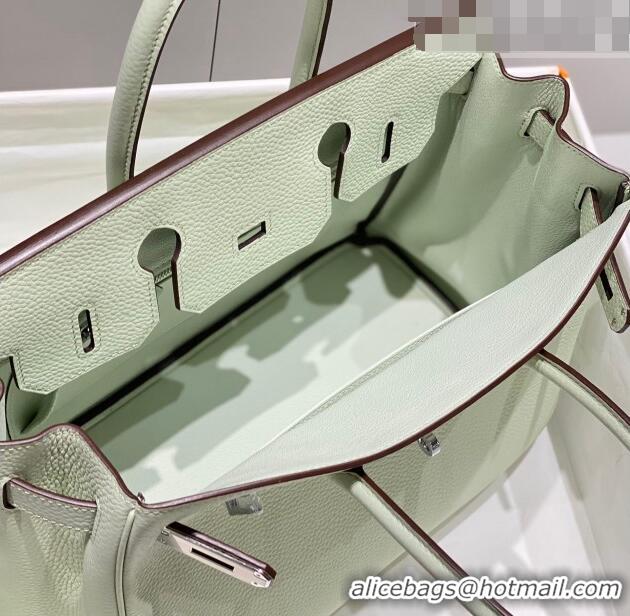 Inexpensive Hermes Birkin 30cm Bag in Togo Calfskin HB30 Bubble Green/Silver 2023