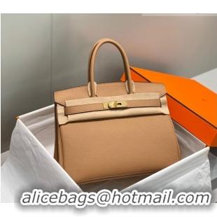 Most Popular Hermes Birkin 30cm Bag in Togo Calfskin HB30 Milky Tea Brown/Gold