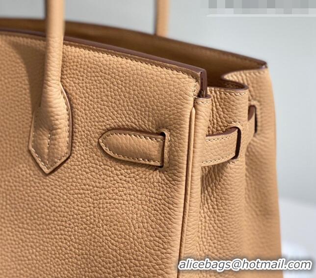 Most Popular Hermes Birkin 30cm Bag in Togo Calfskin HB30 Milky Tea Brown/Gold