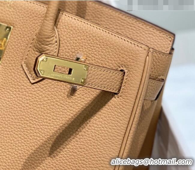 Most Popular Hermes Birkin 30cm Bag in Togo Calfskin HB30 Milky Tea Brown/Gold