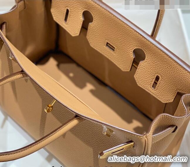 Most Popular Hermes Birkin 30cm Bag in Togo Calfskin HB30 Milky Tea Brown/Gold