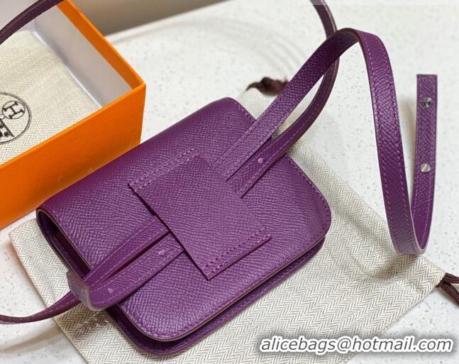 Promotional Hermes Constance Slim Belt Bag H2426 Anemone Purple (Half Handmade)