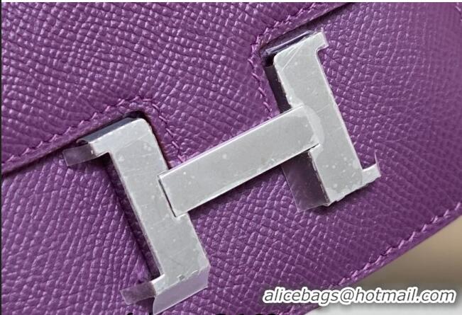 Promotional Hermes Constance Slim Belt Bag H2426 Anemone Purple (Half Handmade)