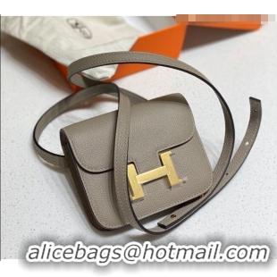 New Design Hermes Constance Slim Belt Bag H2426 Pitch Gey (Half Handmade)