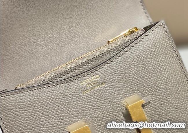 New Design Hermes Constance Slim Belt Bag H2426 Pitch Gey (Half Handmade)