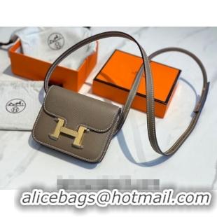 Reasonable Price Hermes Constance Slim Belt Bag H2426 Elephant Grey (Half Handmade)