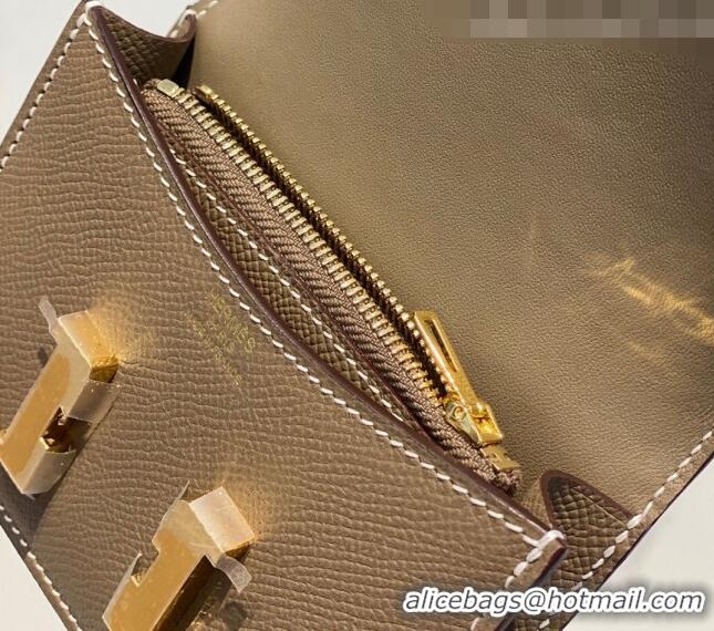 Reasonable Price Hermes Constance Slim Belt Bag H2426 Elephant Grey (Half Handmade)