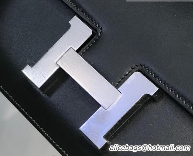 Buy Promotional Hermes Constance Box Bag 23cm in Box Calf Leather H7002 Black/Silver (Half-handmade)