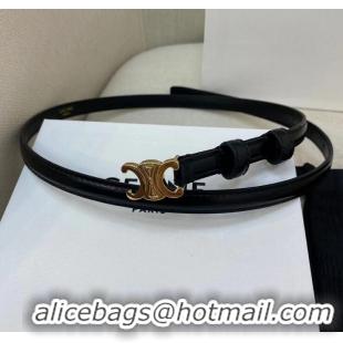 ​Top Grade Celine Teen Triomphe Belt In Taurillon Leather CE871 Black