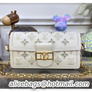 Unique Discount Louis Vuitton Monogram Empreinte Leather DAUPHINE M20730 White