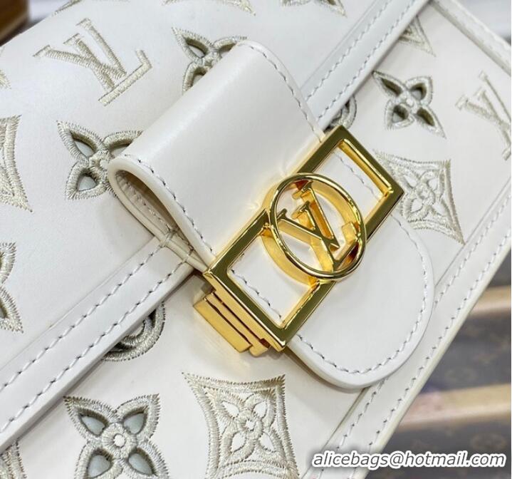 Unique Discount Louis Vuitton Monogram Empreinte Leather DAUPHINE M20730 White