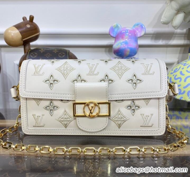 Unique Discount Louis Vuitton Monogram Empreinte Leather DAUPHINE M20730 White