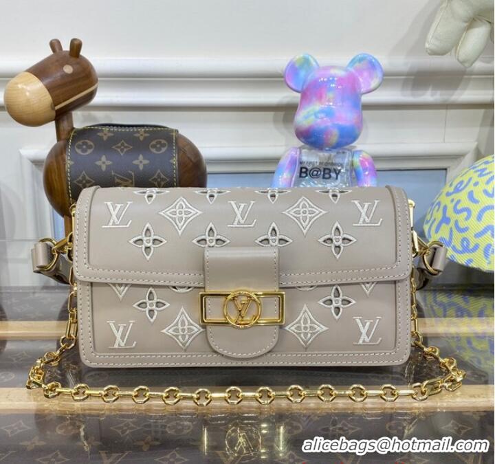 Inexpensive Louis Vuitton Monogram Empreinte Leather DAUPHINE M20730 Gray