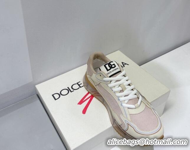 Low Price Dolce & Gabbana DG Together Sneakers in Leather Mesh Pink 420049