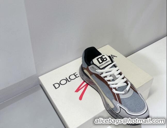 Durable Dolce & Gabbana DG Together Sneakers in Leather Mesh Grey/brown 0420050