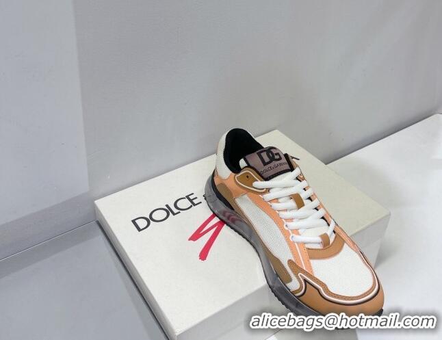 Lowest Cost Dolce & Gabbana DG Together Sneakers in Leather Mesh Orange 0420056