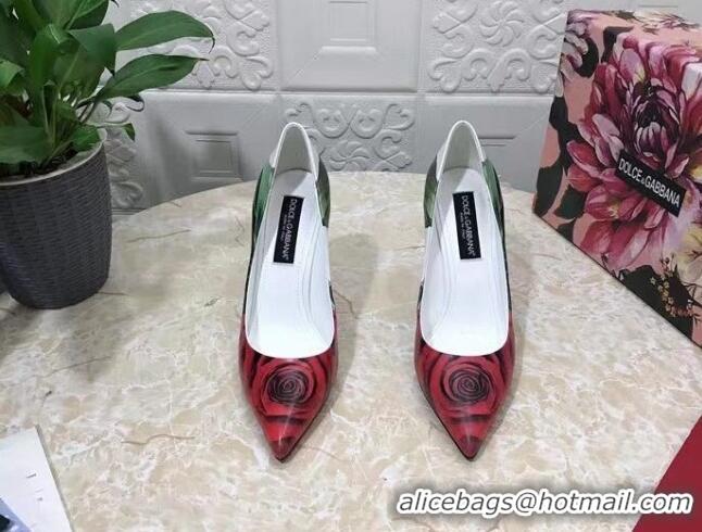 Good Quality Dolce & Gabbana DG Printed Calfskin High Heel Pumps 10.5cm White 420060