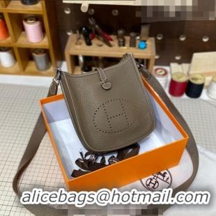  Buy Discount Hermes Evelyne Mini Bag 18cm in Togo Calfskin L1306300 Elephant Grey/Silver