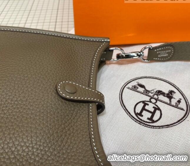  Buy Discount Hermes Evelyne Mini Bag 18cm in Togo Calfskin L1306300 Elephant Grey/Silver